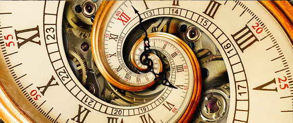 antique old clock abstract fractal spiral. watch classic clock mechanism unusual abstract texture fr