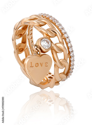Zdjęcie XXL oryginalny kobiecy pierścionek ze złota