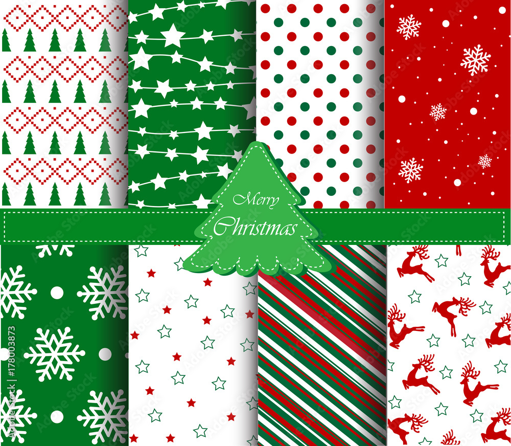 Christmas patterns collection Stock Vector | Adobe Stock