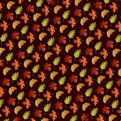 Poster - gradient leaf pattern on brown