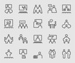 People meeting and Teamwork outline icon