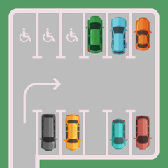 Sticker - Vector parking lot with places for disabled people