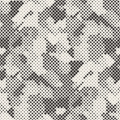 Wall Mural - Modern Stylish Halftone Texture. Endless Abstract Background With Random Size Squares. Vector Seamless Chaotic Mosaic Pattern