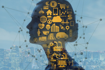 Aufkleber - AI(Artificial Intelligence) concept.