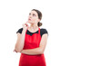 © Catalin Pop - Pretty female merchandiser thinking at something