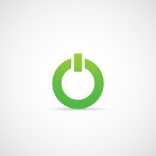 Vector Green Power Button Logo.