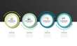 Circle, round chart, scheme, timeline, infographic, numbered template, option template. 4 steps.