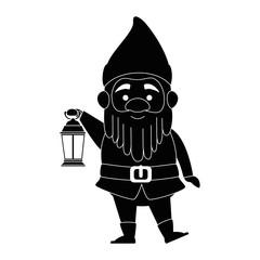 Poster - cute gnome with miner lamp character