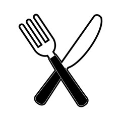 Wall Mural - fork and knife cutlery icon image vector illustration design