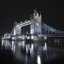 Tower Bridge At Night In London, UK