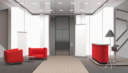 Sticker - Lift Lobby Realistic Interior