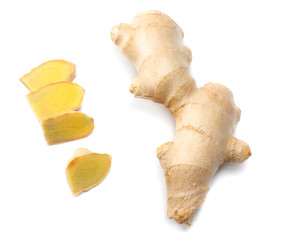 Canvas Print - ginger isolated on white background close up