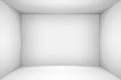© panimoni - The inner space of the box. Empty white room. Vector design illustration. Mock up for you business project