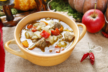 Sticker - Goulash soup with fresh vegetables and meat