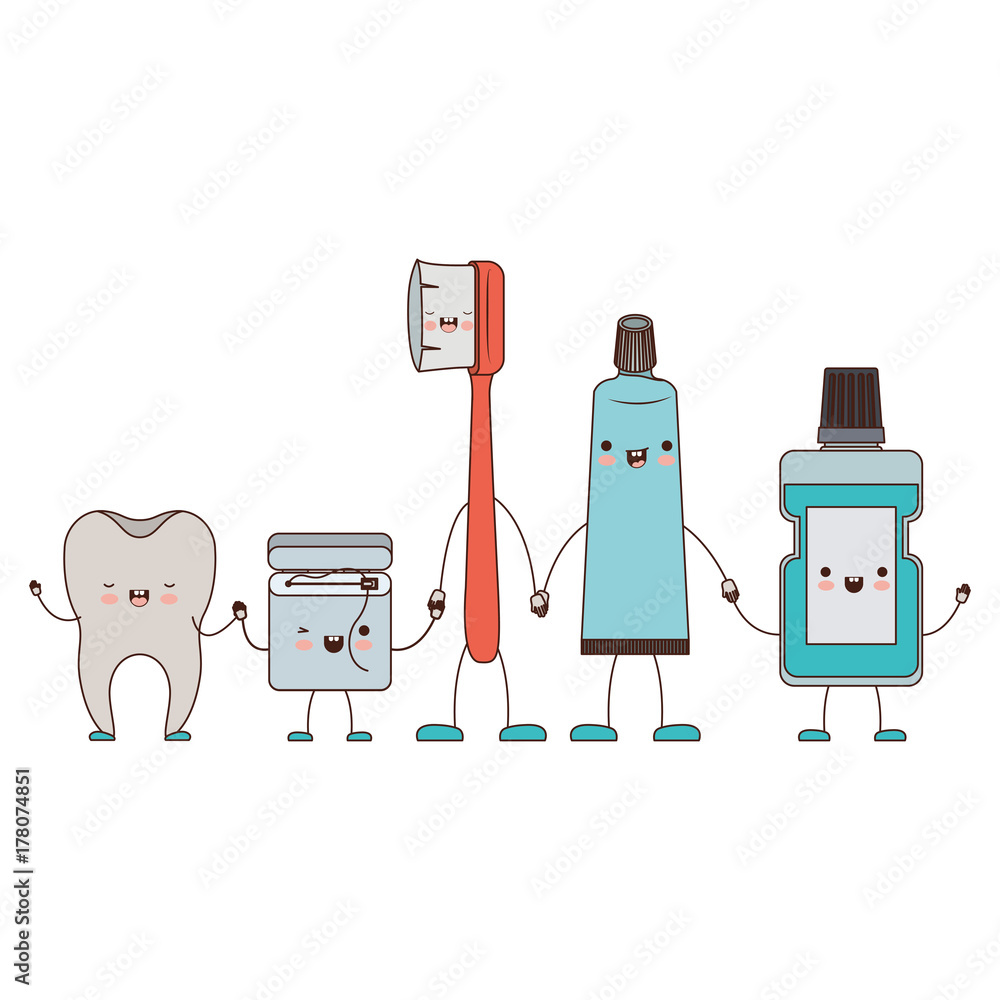 tooth and dental floss and toothbrush and toothpaste and mouthwash in ...