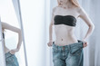 © Photographee.eu - Woman with anorexia feeling fat