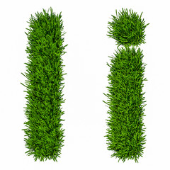 Wall Mural - letter of grass alphabet. 3d illustration