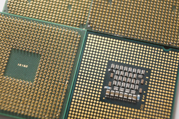 Poster - Computer processor chip close-up.