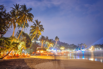 Sticker - beach restaurants on the beach at night