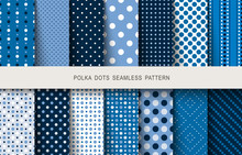 Seamless Patterns Polka Dots Set