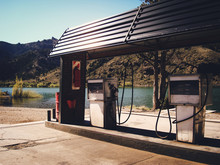 Old Gas Station By The Lake