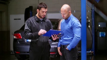 Sticker - mechanic and customer shaking hands at car service