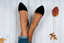 Female Feet And Fashion Shoes, Autumn Accessories
