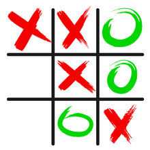Tic Tac Toe Game Icon, Isolated On White Background, Vector Illustration.