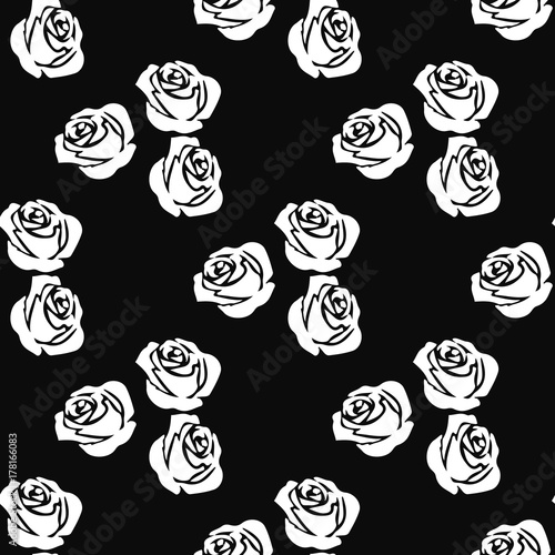 photo Black And White Rose Wallpaper Drawing seamless wallpaper pattern with of