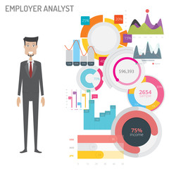 Wall Mural - Employer Analyst with Diagram