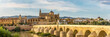 Panoramic view at the Mosque-Cathedral with Roman bridge in Cordoba, Spain