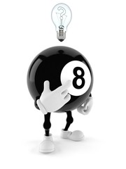 Wall Mural - Eight ball character thinking