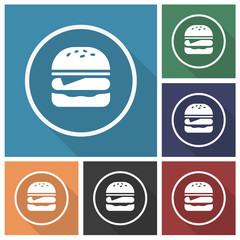 Poster - Button - Set - Schatten - Burger