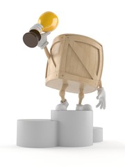 Wall Mural - Crate character holding award