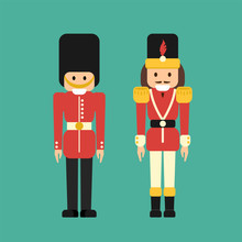 Nutcrackers Soldiers In Flat Style