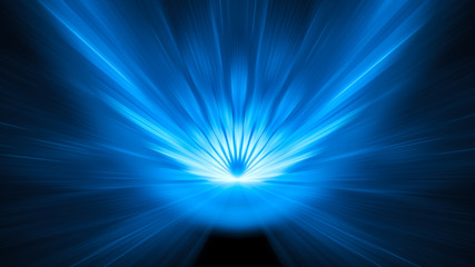 blue glowing asteroid impact background with motion blur 8k