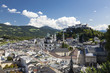 Aussicht vom Mönchsberg auf die Altstadt von Salzburg und die Festung Hohensalzburg