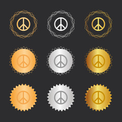 Poster - Peace Symbol - Bronze, Silber, Gold Medaillen