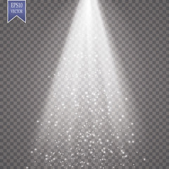 Wall Mural - Light flare special effect with rays of light and magic sparkles.

