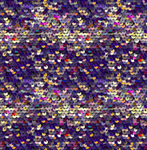 Sequins  Seamless Pattern. Vector. Without Gradient. Purple Background.