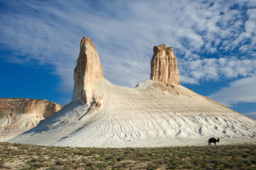 On the Ustyurt Plateau. Desert and plateau Ustyurt or Ustyurt plateau is located in the west of Central Asia, particulor in Kazakhstan, Turkmenistan and Uzbekistan.