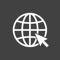 Wall Mural - internet icon. go to web sign - simple flat design isolated on gray background, vector