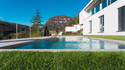 Wall Mural - Luxury house with garden and swimming pool