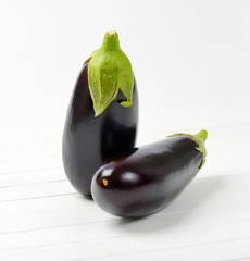 Wall Mural - two fresh eggplants