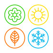 Four seasons icon set