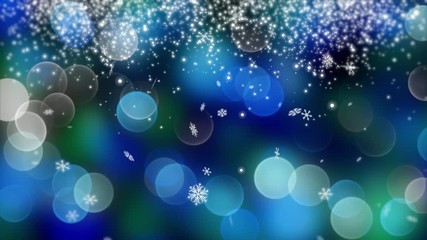 Wall Mural - blue bokeh background created by neon lights. 4k