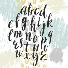 Vector Hand Drawn Alphabet. Modern Calligraphy. Brush Painted Letters.
