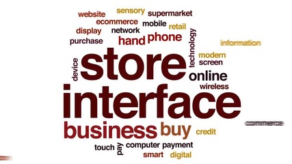 Poster - Store interface animated word cloud, text design animation.