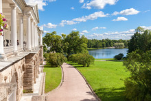 View On The Cameron Gallery And Big Lake In Catherine's Park In Pushkin (Tsarskoe Selo)