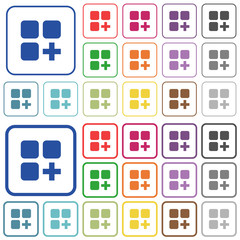 Sticker - Add new component outlined flat color icons